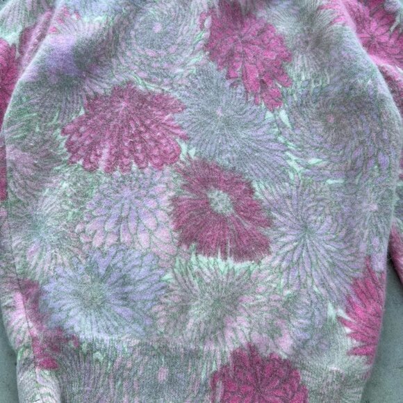 True Vintage 50s 60s Floral Cardigan Angora Rabbit Lambs Wool Women's XS-Small - Picture 8 of 8
